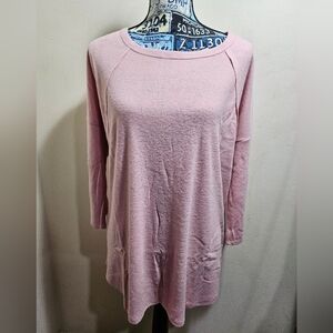 NEW Planet Gold Plus Baby Pink Baseball Dolman Long Sleeve Top 1X